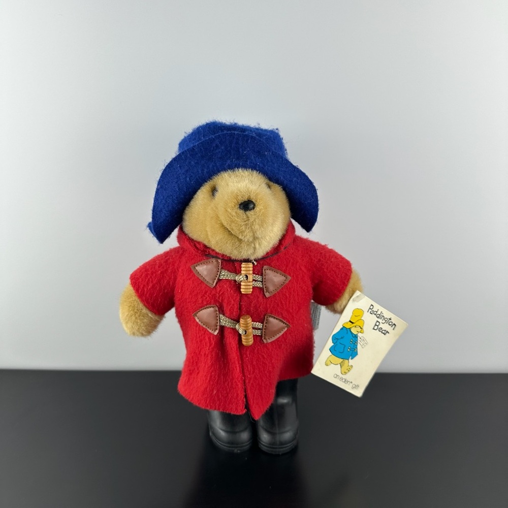 Paddington Bear Stuffed Animal in Red Coat and Blue Hat